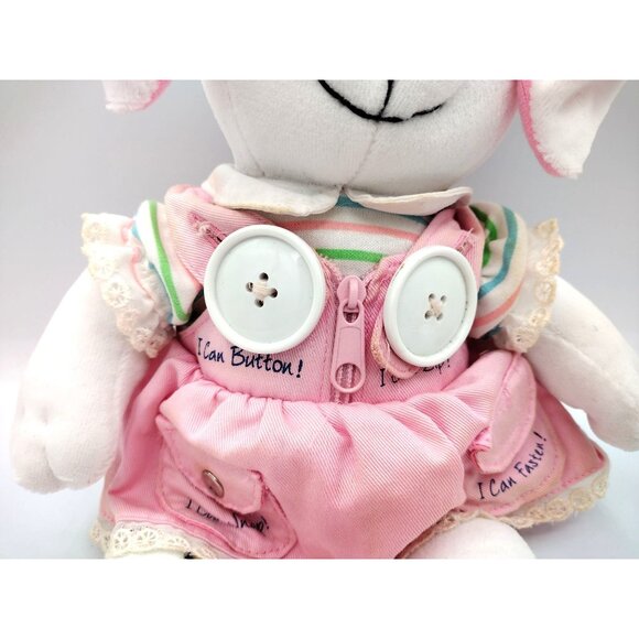 Precious Moments Bunny Plush Yes I Can 2003 Vintage Enesco Learn Button Zip Tie - Picture 6 of 14